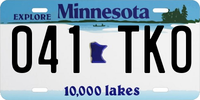 MN license plate 041TKO