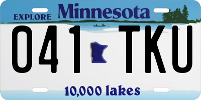 MN license plate 041TKU