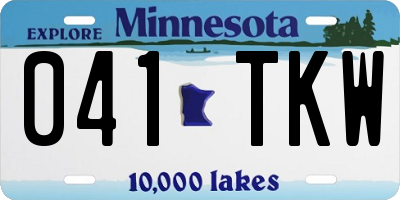 MN license plate 041TKW