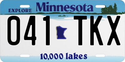 MN license plate 041TKX
