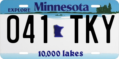 MN license plate 041TKY