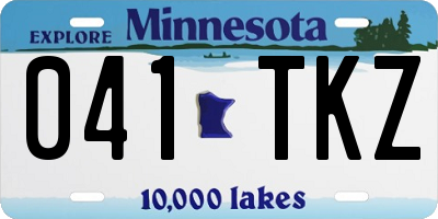 MN license plate 041TKZ