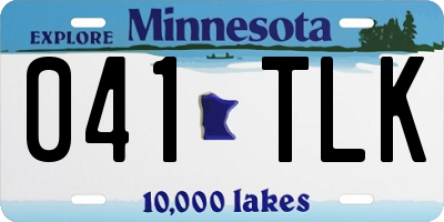 MN license plate 041TLK