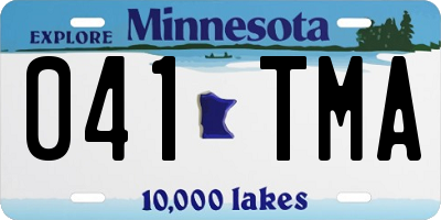 MN license plate 041TMA