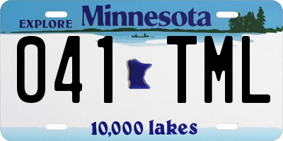 MN license plate 041TML