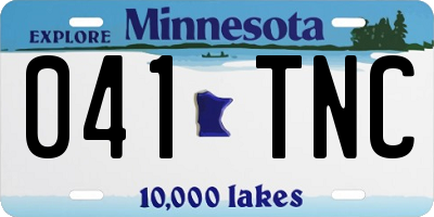 MN license plate 041TNC