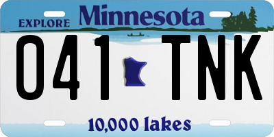 MN license plate 041TNK
