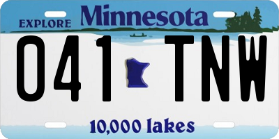 MN license plate 041TNW