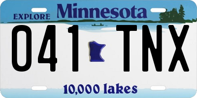 MN license plate 041TNX