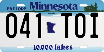 MN license plate 041TOI