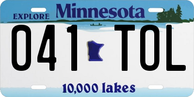 MN license plate 041TOL