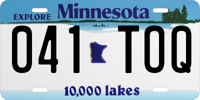 MN license plate 041TOQ