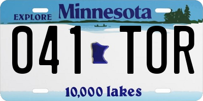 MN license plate 041TOR