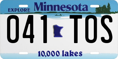 MN license plate 041TOS