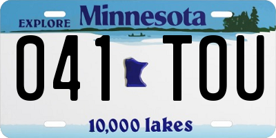 MN license plate 041TOU