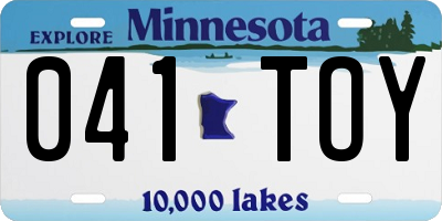 MN license plate 041TOY