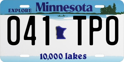 MN license plate 041TPO