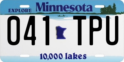 MN license plate 041TPU