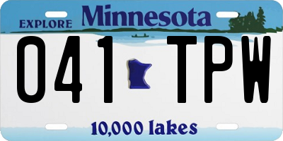 MN license plate 041TPW