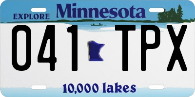 MN license plate 041TPX