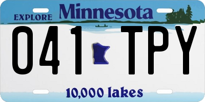 MN license plate 041TPY