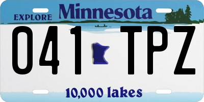 MN license plate 041TPZ