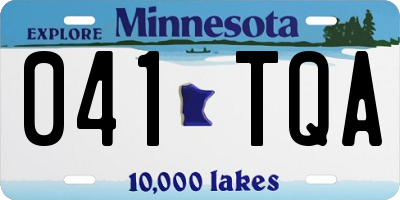 MN license plate 041TQA
