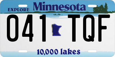 MN license plate 041TQF