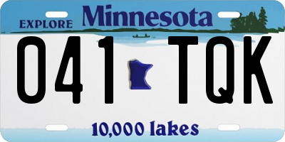 MN license plate 041TQK
