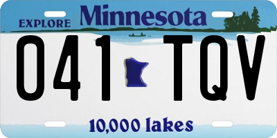 MN license plate 041TQV