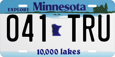 MN license plate 041TRU