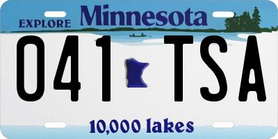 MN license plate 041TSA