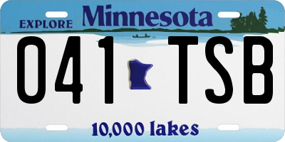 MN license plate 041TSB
