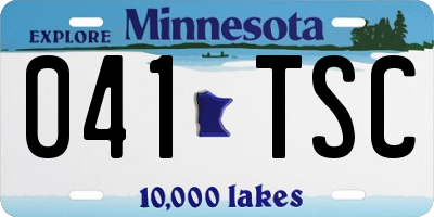 MN license plate 041TSC