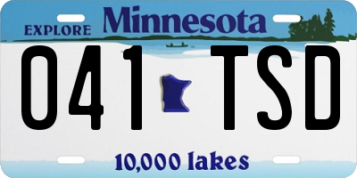 MN license plate 041TSD