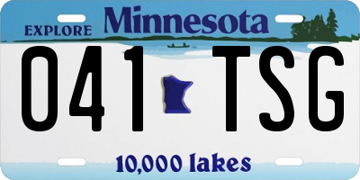 MN license plate 041TSG