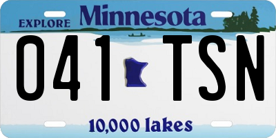 MN license plate 041TSN