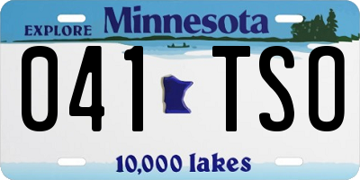 MN license plate 041TSO