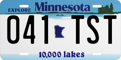 MN license plate 041TST