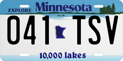 MN license plate 041TSV