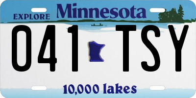 MN license plate 041TSY