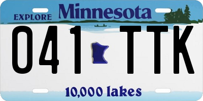 MN license plate 041TTK