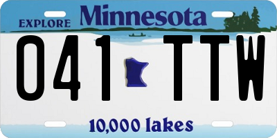 MN license plate 041TTW