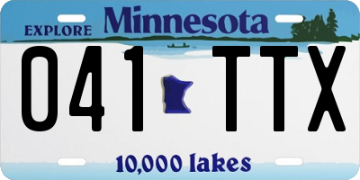 MN license plate 041TTX