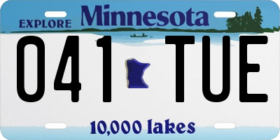 MN license plate 041TUE
