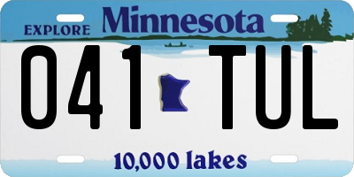 MN license plate 041TUL