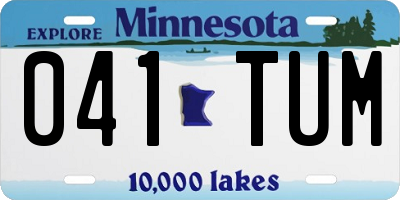 MN license plate 041TUM