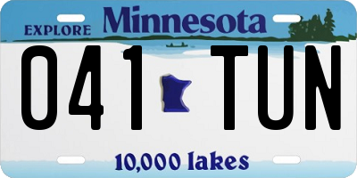 MN license plate 041TUN