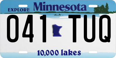 MN license plate 041TUQ