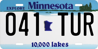 MN license plate 041TUR